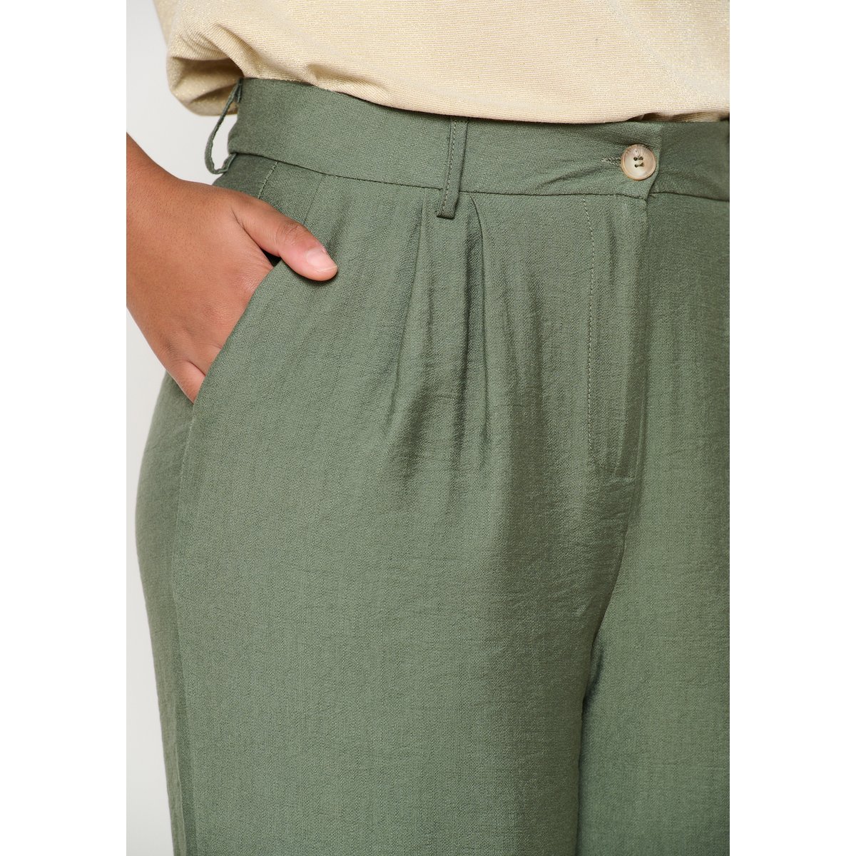 Pantalon fluide habillé khaki, LOLALIZA