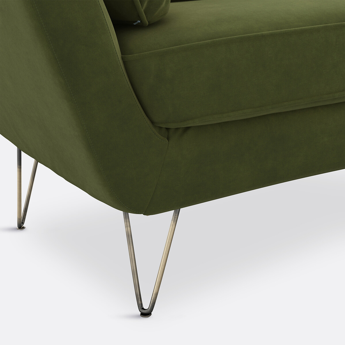 Fauteuil XL in fluweel Topim olijf, LA REDOUTE INTERIEURS