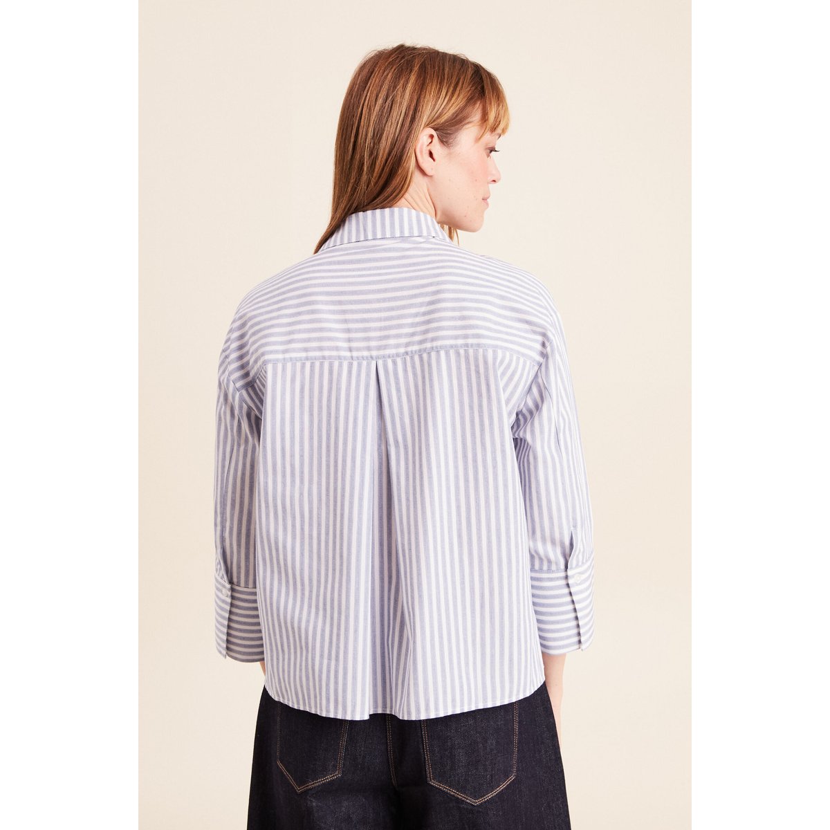 Chemise manches 3/4 bleu, BREAL
