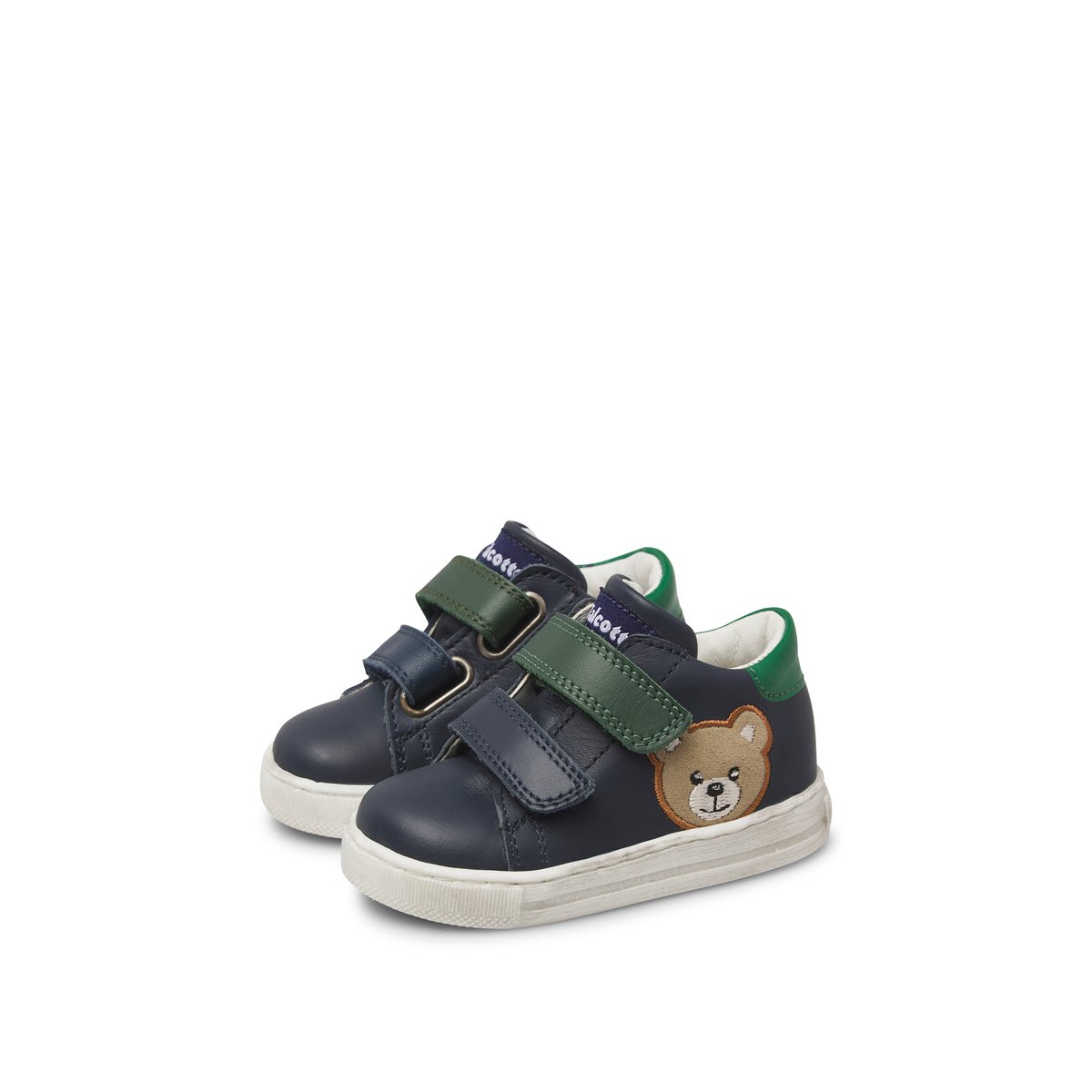 Baskets en cuir GEORDI 3 VL bleu-vert-, FALCOTTO