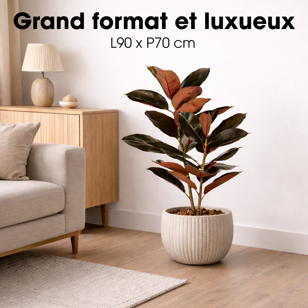 Plante artificielle RUBBERPLANT rouge, MICA DECORATIONS