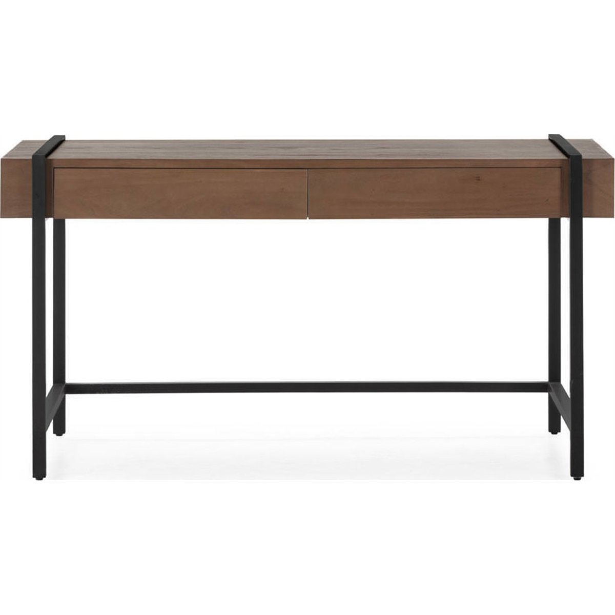 Bureau en bois d'orme et métal noir mat et noyer, RECOLLECTION