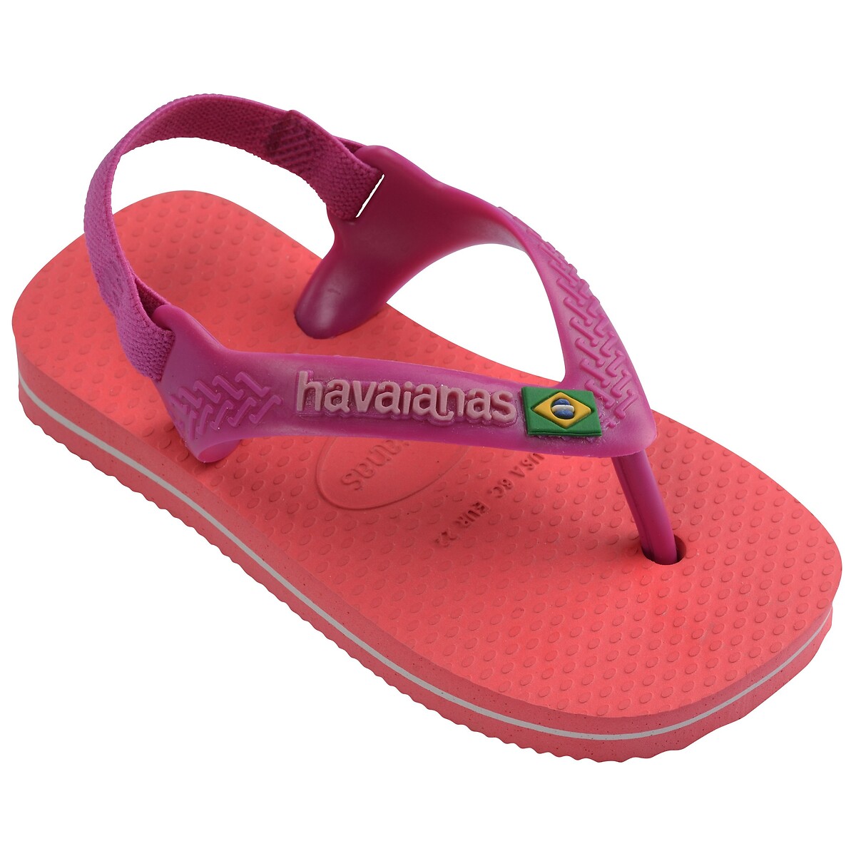 Sandalias de dedo BABY BRASIL LOGO rosa rojo coral, HAVAIANAS