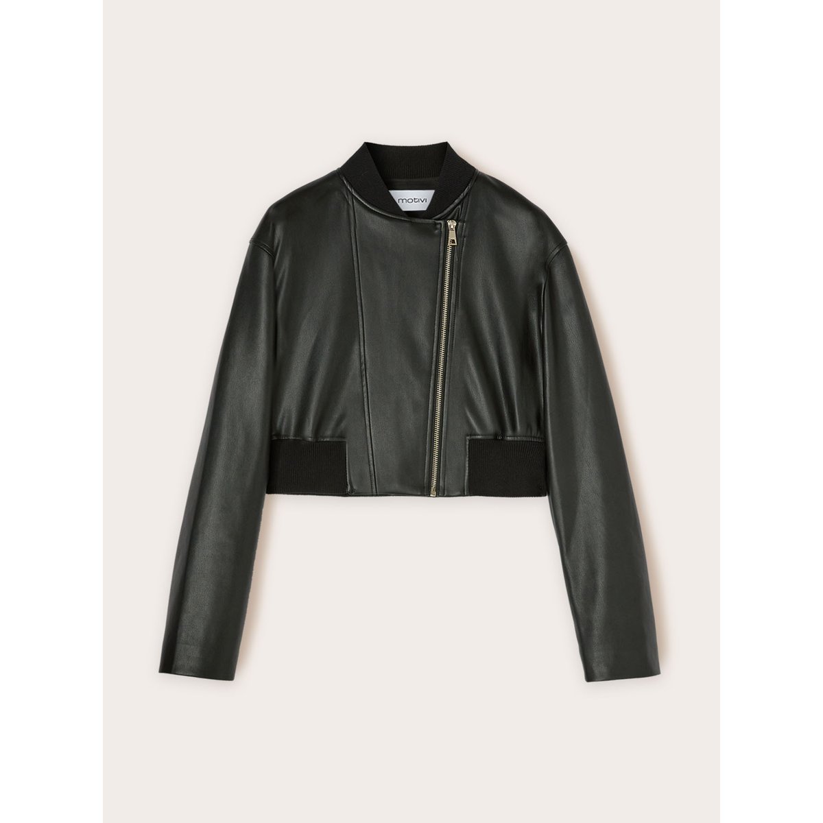 Blouson de motard court noir, MOTIVI