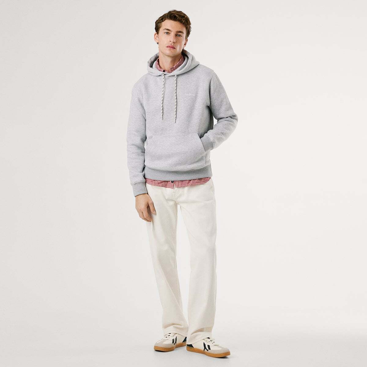 Sweat À Capuche Avec Logo gris chine, PEPE JEANS