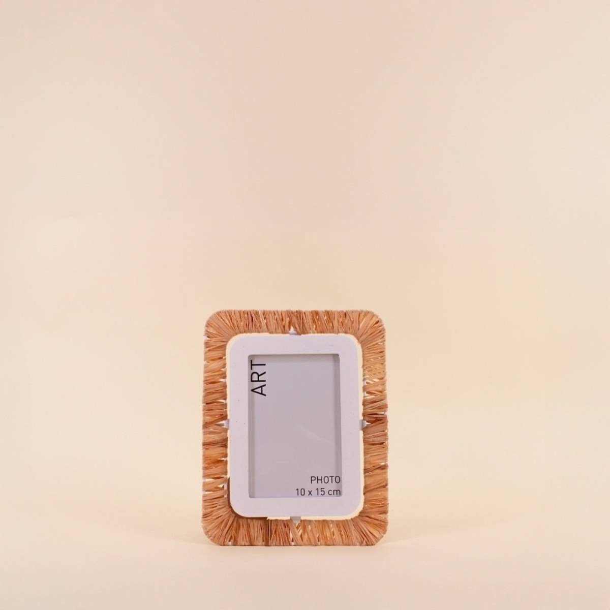 Cadre photo en raphia tissé 18x23cm beige, ORNAMI
