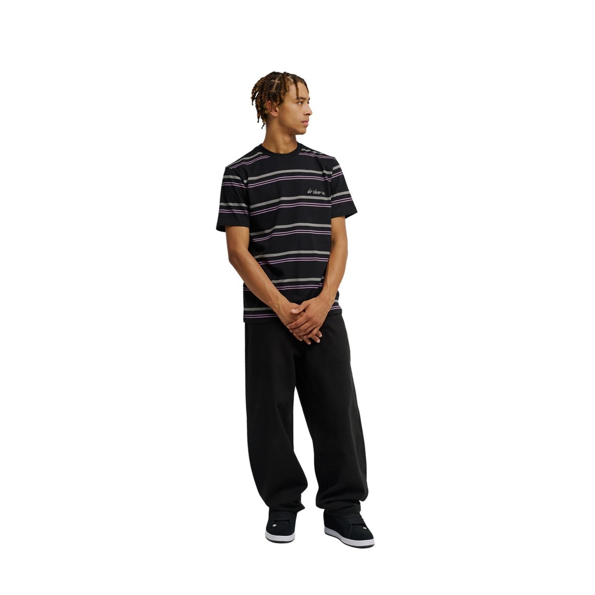 Haut manches courtes SHERIFF STRIPE. noir black, DC SHOES