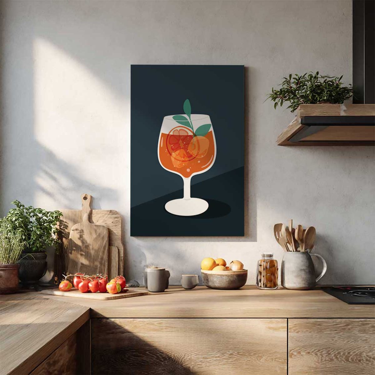 Tableau cocktail agrumes toile imprimée, HEXOA