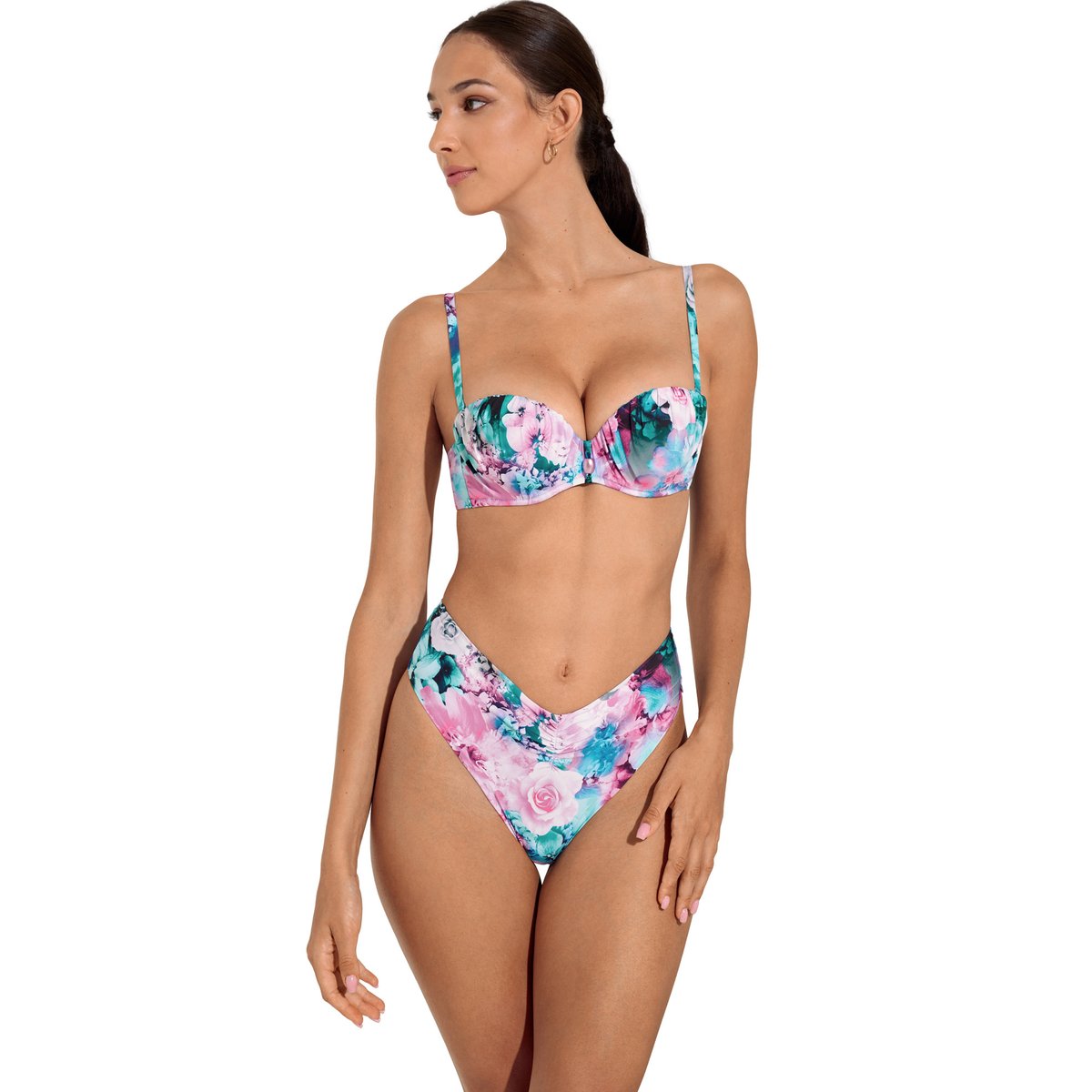 Haut maillot de bain bandeau balconnet préformé Japan bleu, LISCA