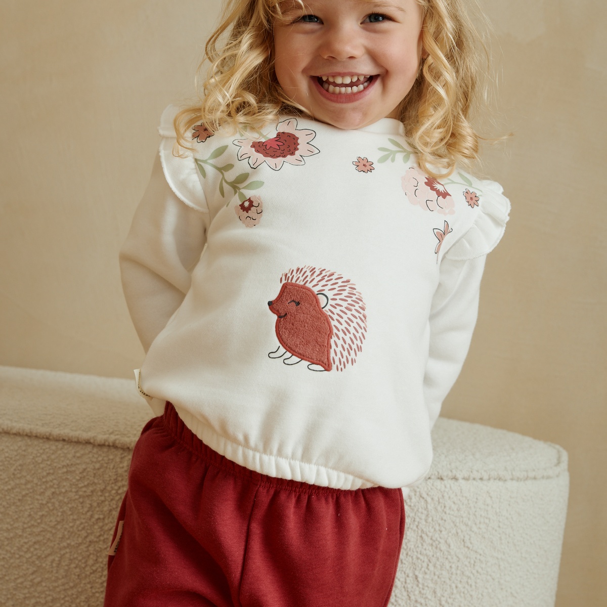 Ensemble bébé sweat et pantalon en molleton Harmony rose, PETIT BEGUIN