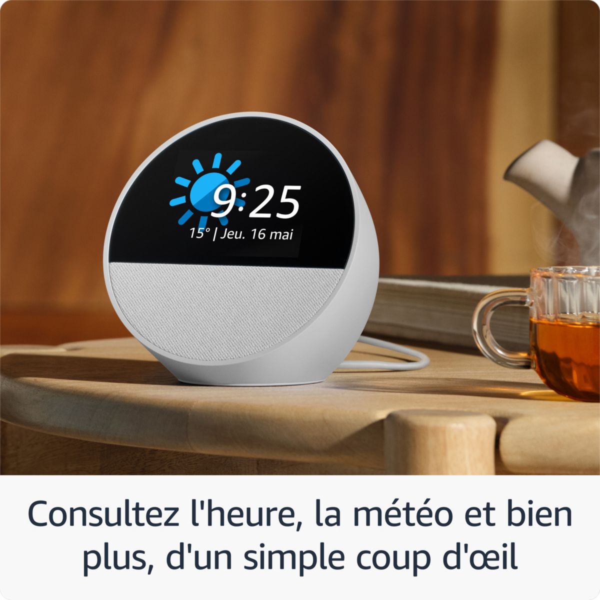 Assistant vocal Echo Spot 2024 Noir noir, AMAZON