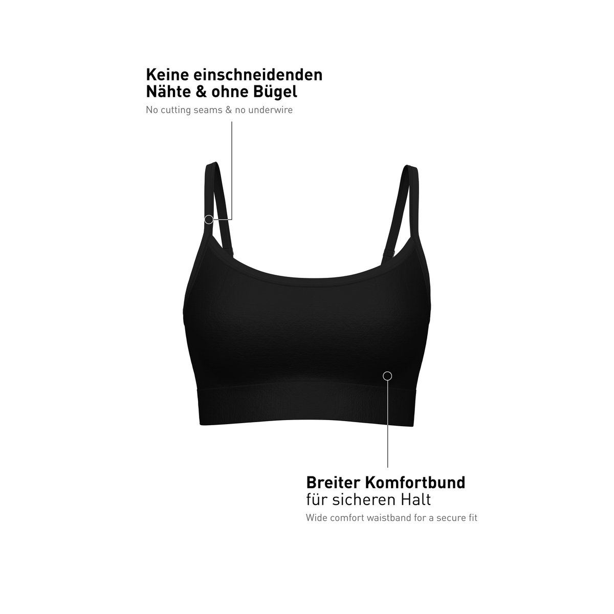 Brassière Modal SEAMLESS NATURAL noir, CALIDA