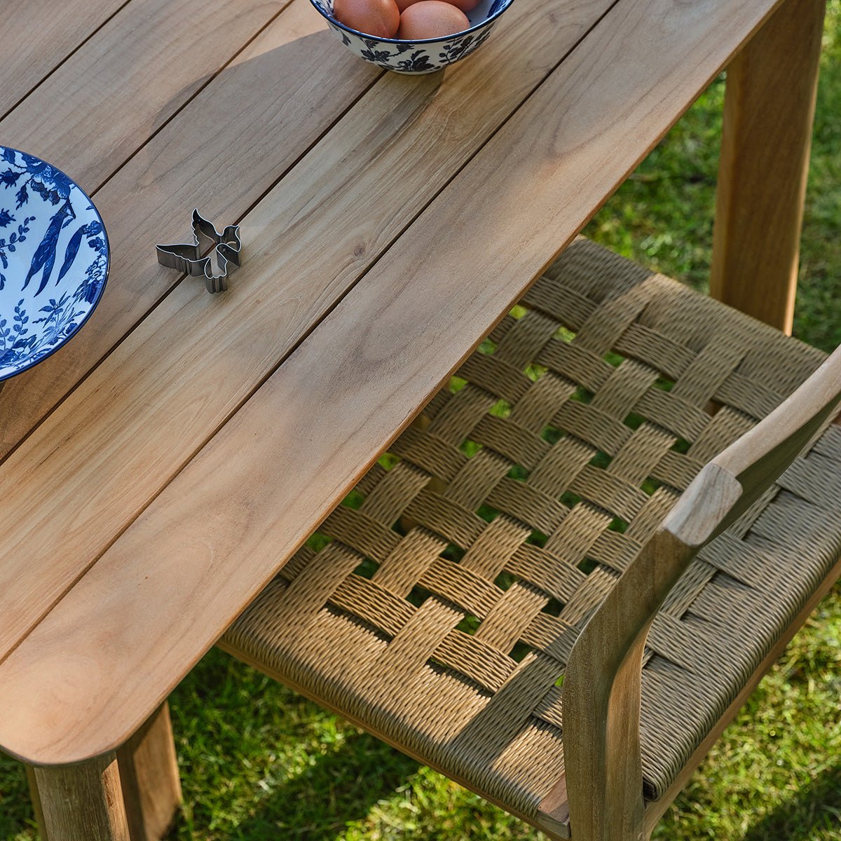 Lot de 2 chaises de jardin en teck et rotin PIANA naturel, BERAH GETAH