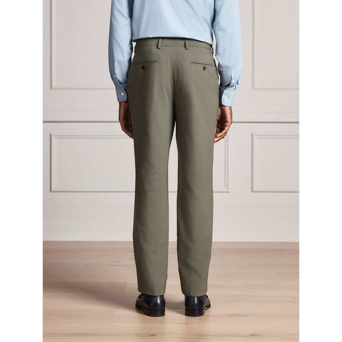 Pantalon de costume près du corps en laine signature vert sauge, NEXT