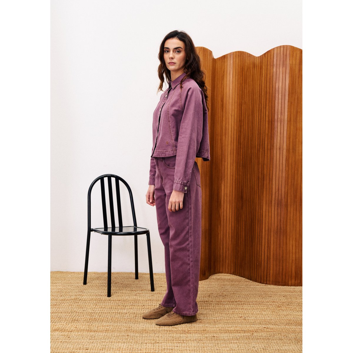 Chemise en coton MASALA violet, FRNCH
