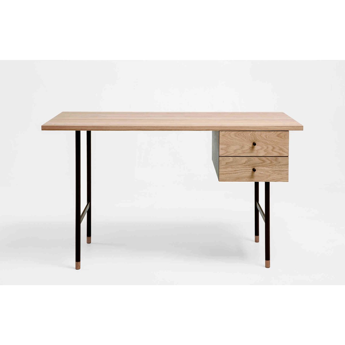 Bureau 2 tiroirs bois naturel, TERRE DE NUIT