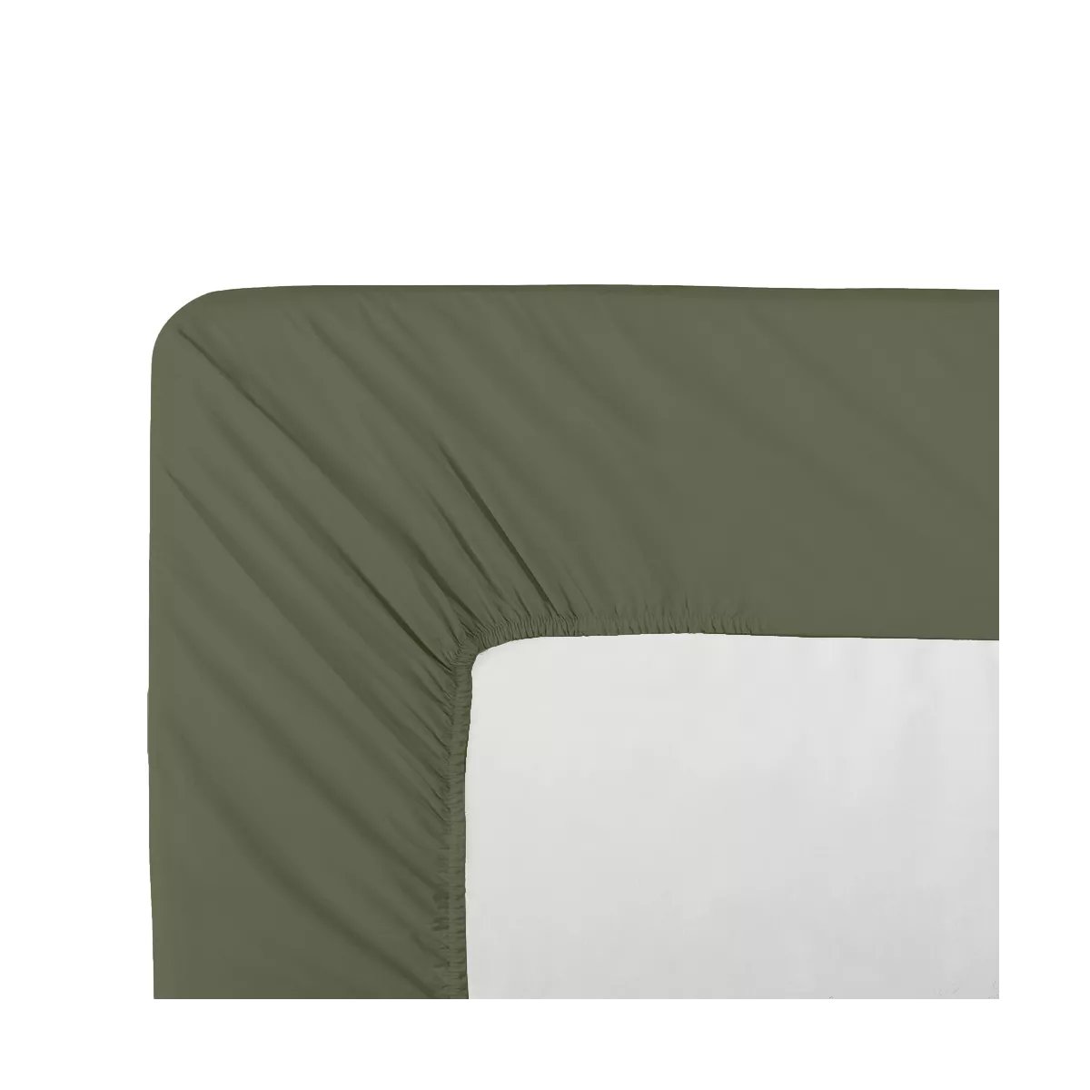 Drap housse b40 percale de coton LA PERCALE FRANCAISE kaki, GARNIER THIEBAUT