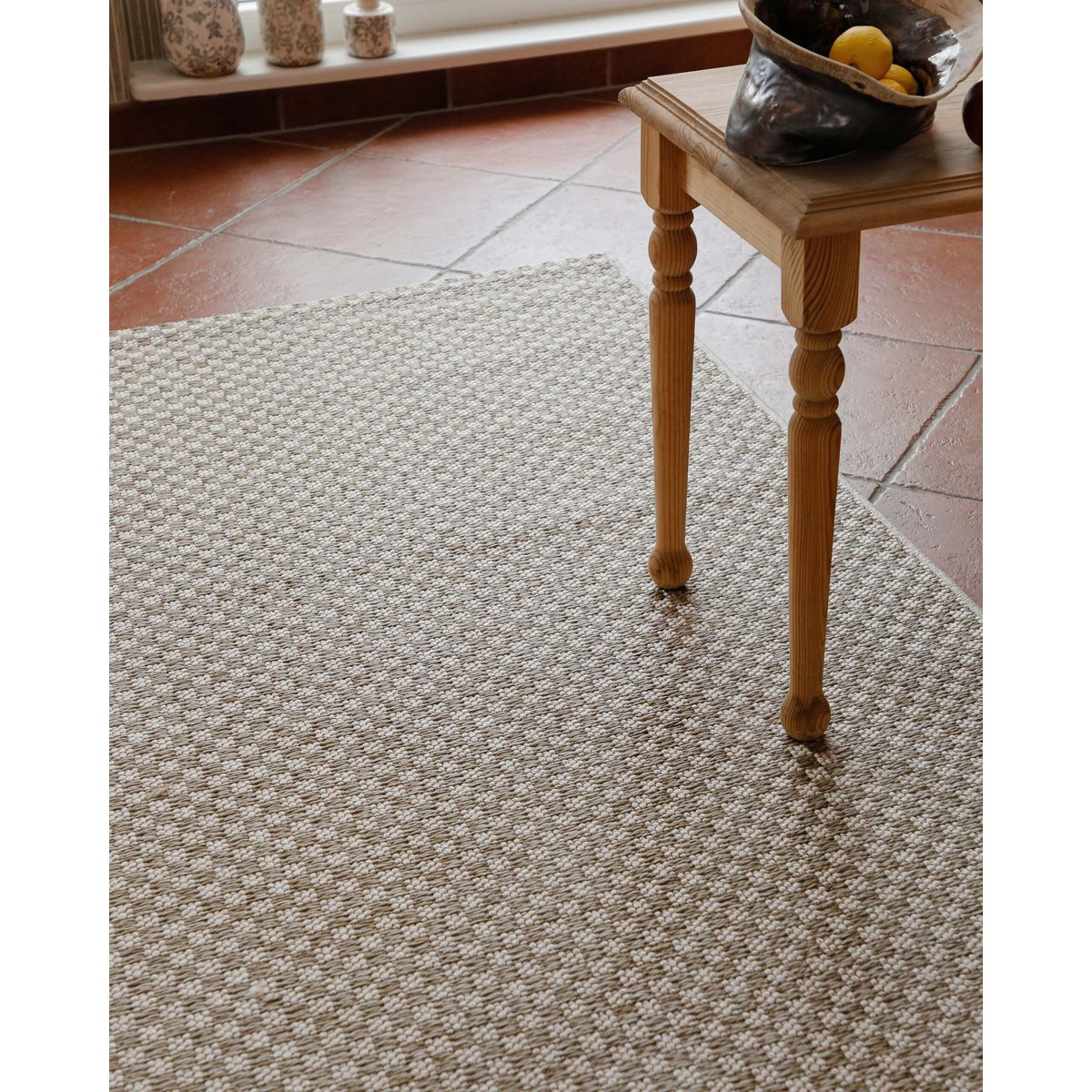 Tapis tissé plat intérieur extérieur , Miami South Beach beige crème, WECON HOME