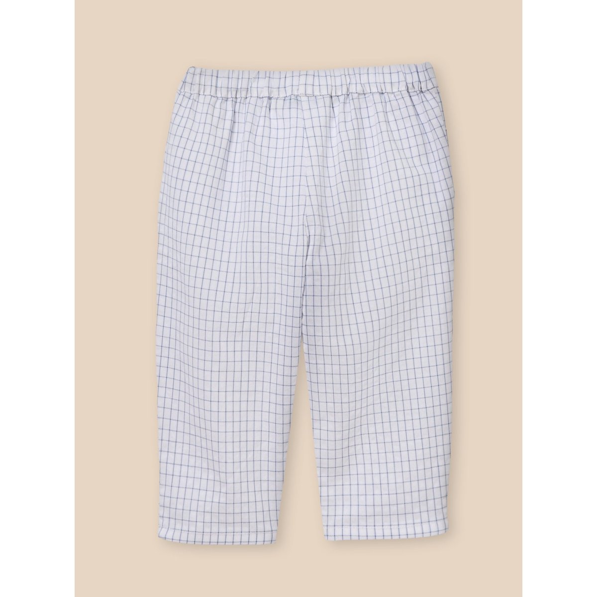 Pantalon taille élastiquée carreaux bleu, CYRILLUS