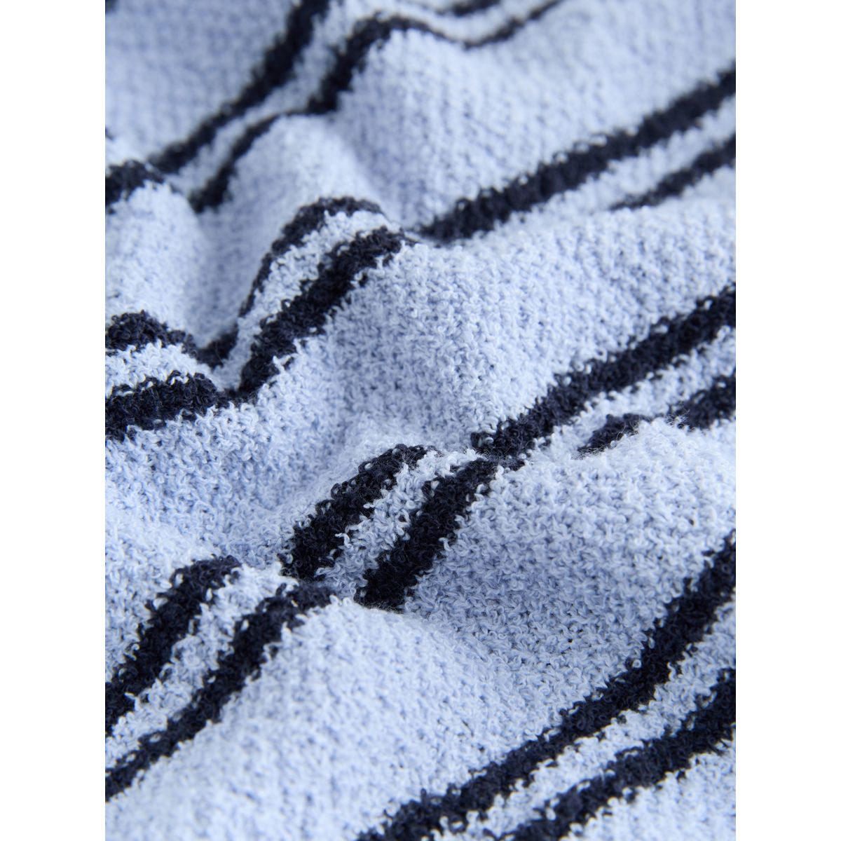 Polo aspect maille à manches longues rayures bleu/noir, NEXT