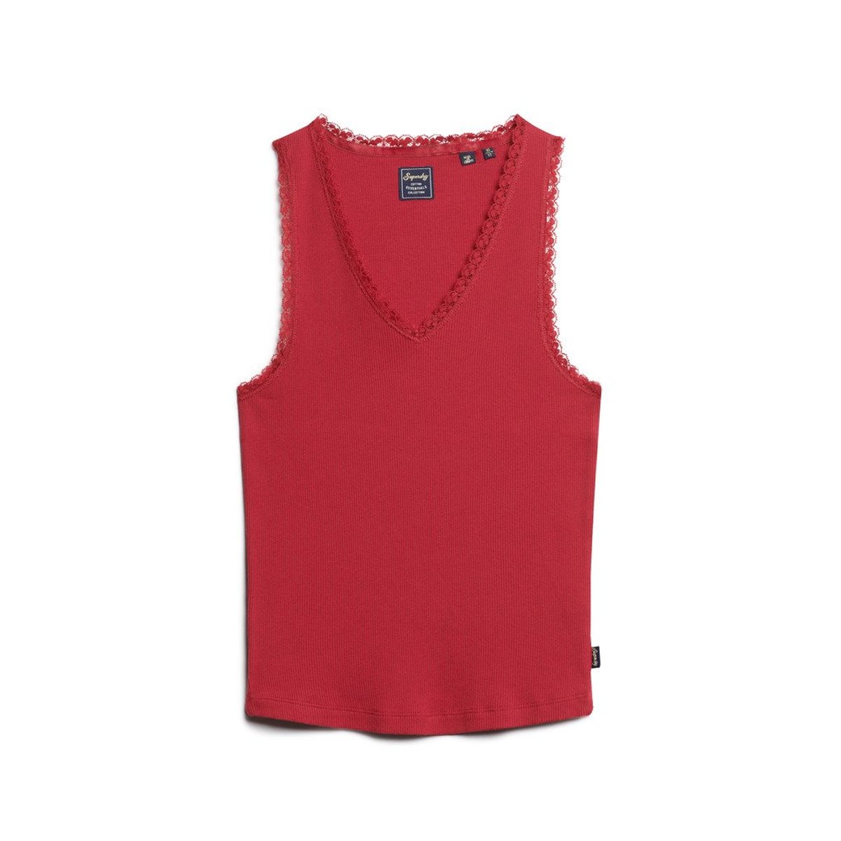 Débardeur avec liseré en dentelle Athletic Essentials rouge barndoor, SUPERDRY