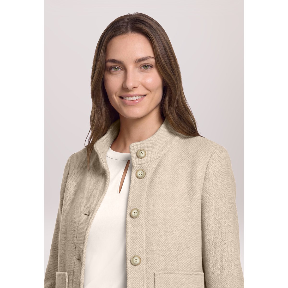Veste blazer à boutons taupe, BETTY BARCLAY