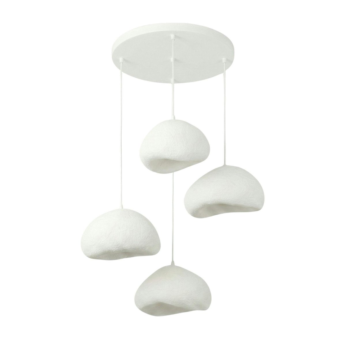 Suspension 4 lampes hauteur réglable NOXIS blanc, PIER IMPORT