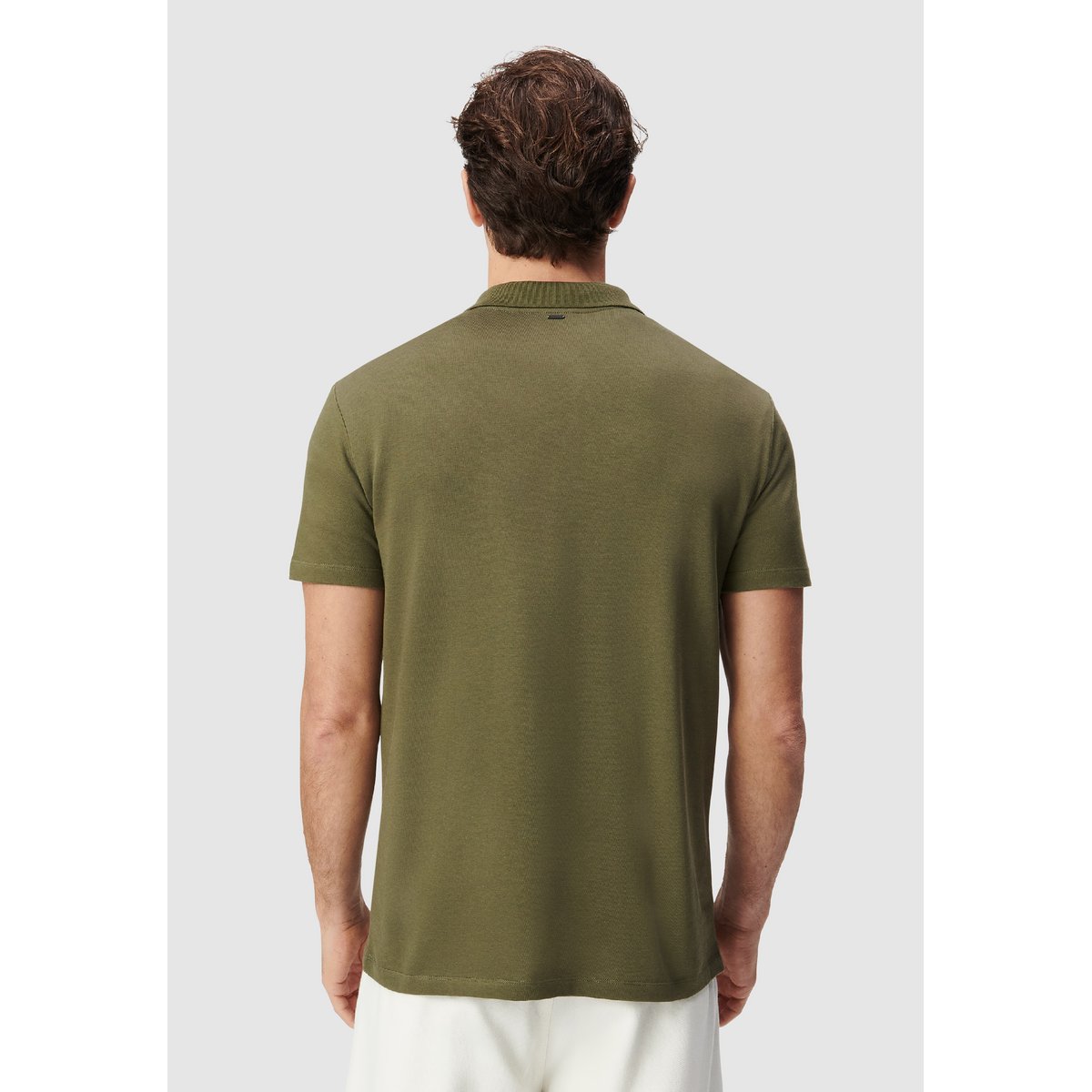 Polo manches courtes coton modal kaki, IKKS