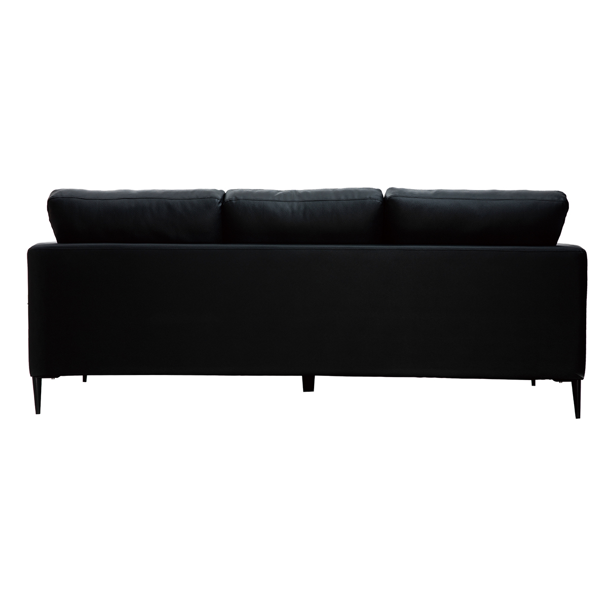 Canapé 3 places cuir noir et métal noir JOPLIN noir, MILIBOO