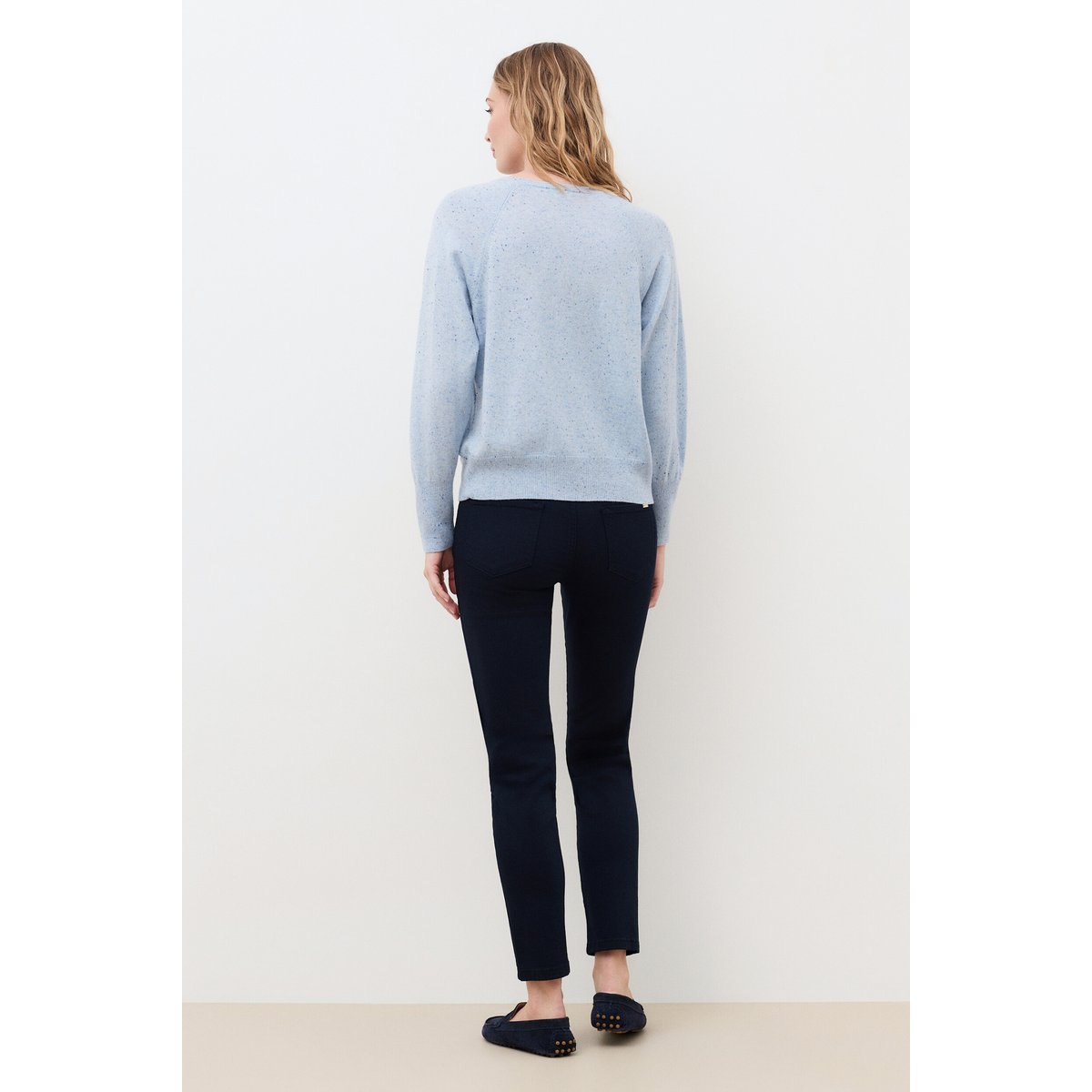 Pull droit col rond cachemire MLOTTIE bleu ciel, CAROLL