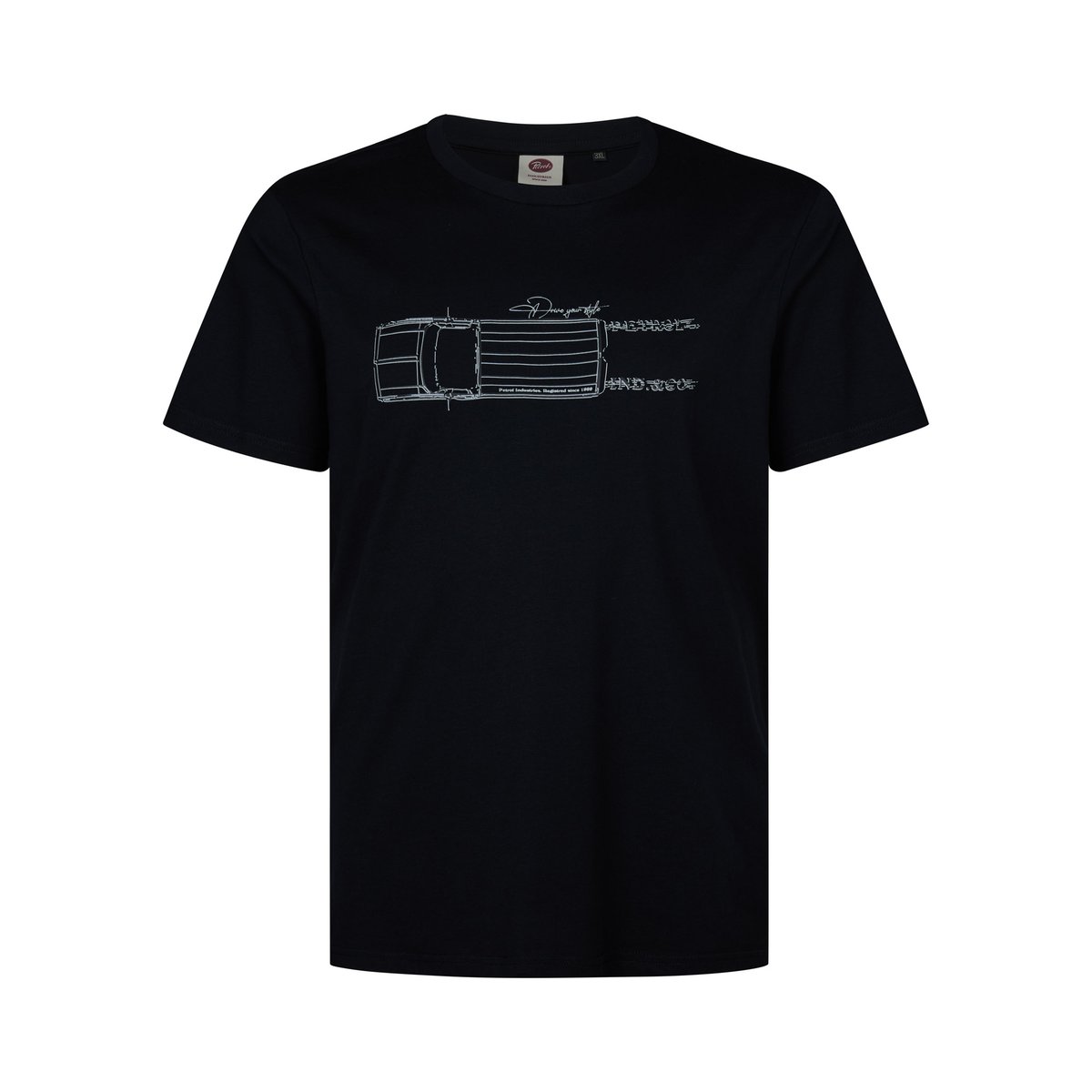 T-shirt grande taille à motif relief morrison noir deep black, PETROL INDUSTRIES