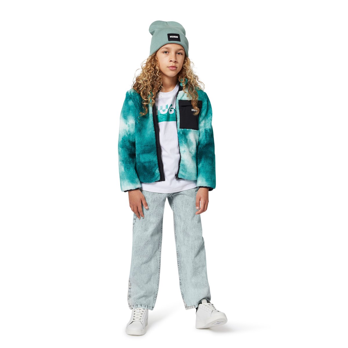 Pantalon en denim denim gris/bleu, HUGO KIDSWEAR