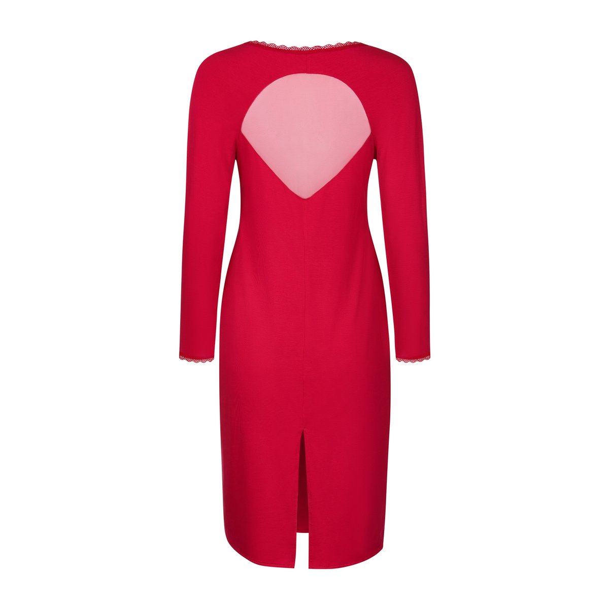 Chemise de nuit manches longues Sympathy rouge, LISCA