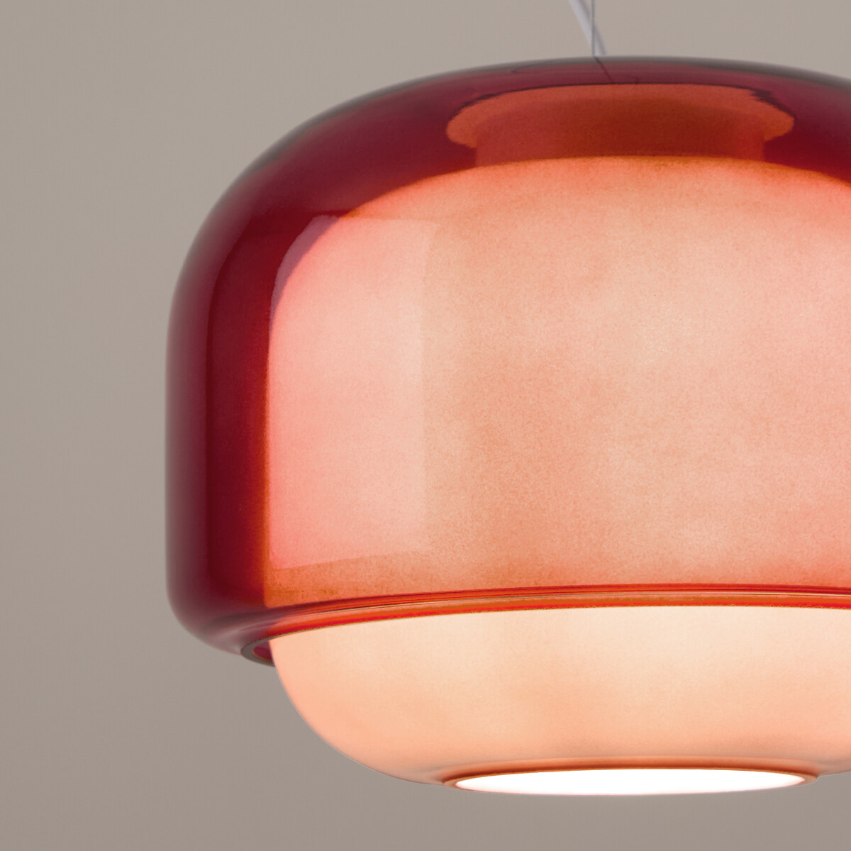 Suspension en verre coloré Ø30,5 cm, KINOKO rouge, LA REDOUTE INTERIEURS