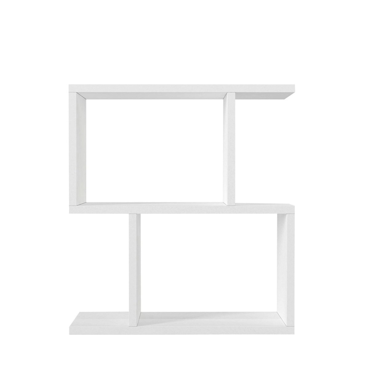Bout de canapé blanc design avec étagères MARFA blanc, PIER IMPORT