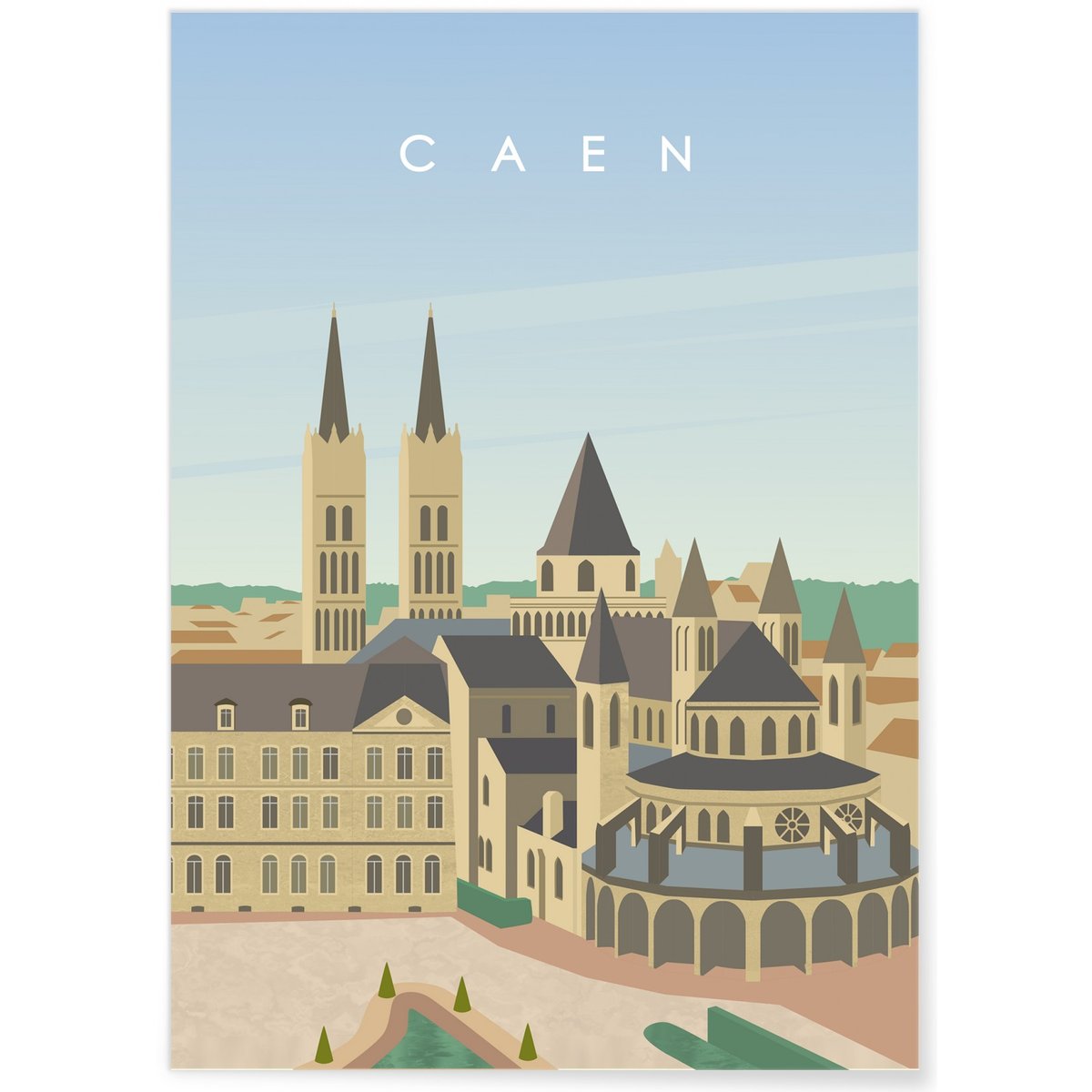 Affiche ville Caen blanc, L'AFFICHERIE