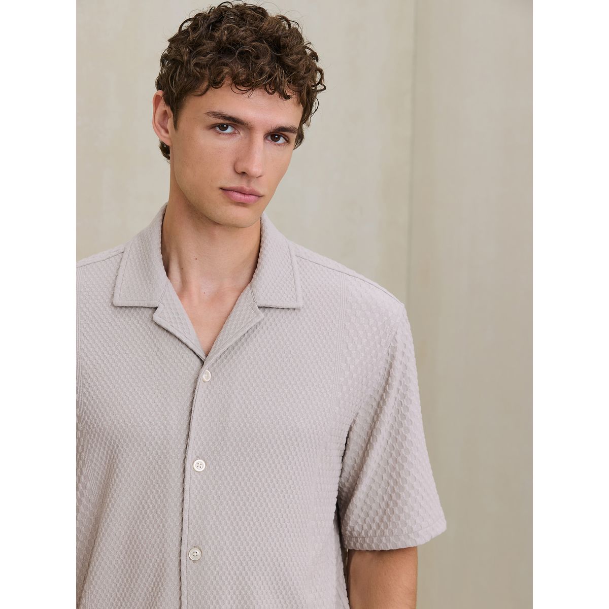 Chemise en jersey texturé à manches courtes naturel, NEXT