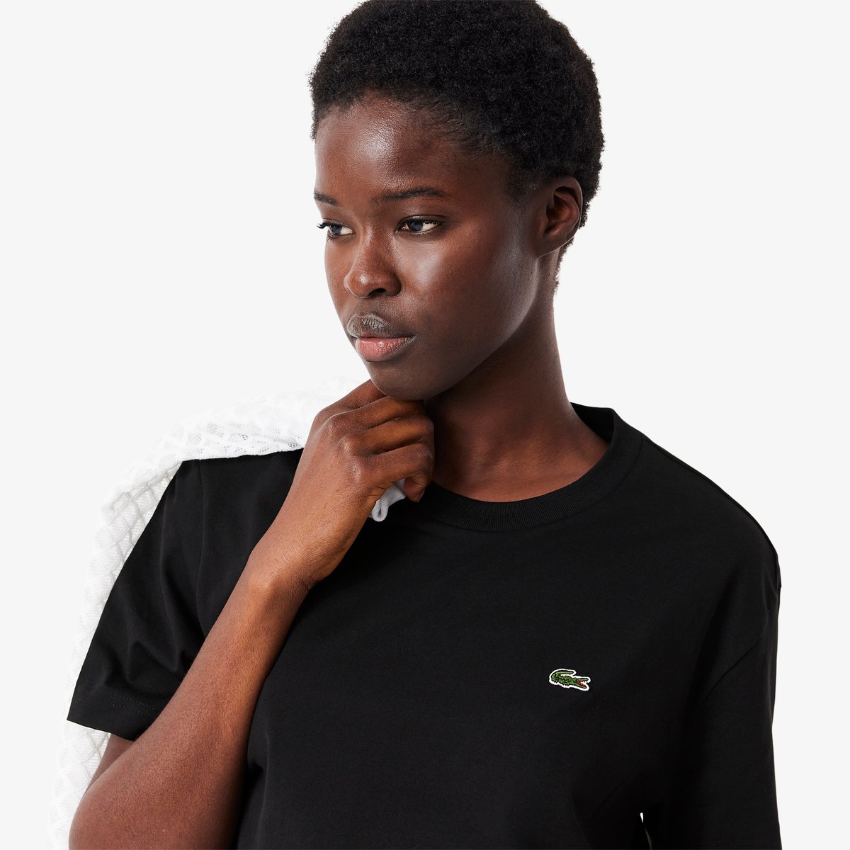 T-shirt relaxed fit coton doux noir-031, LACOSTE