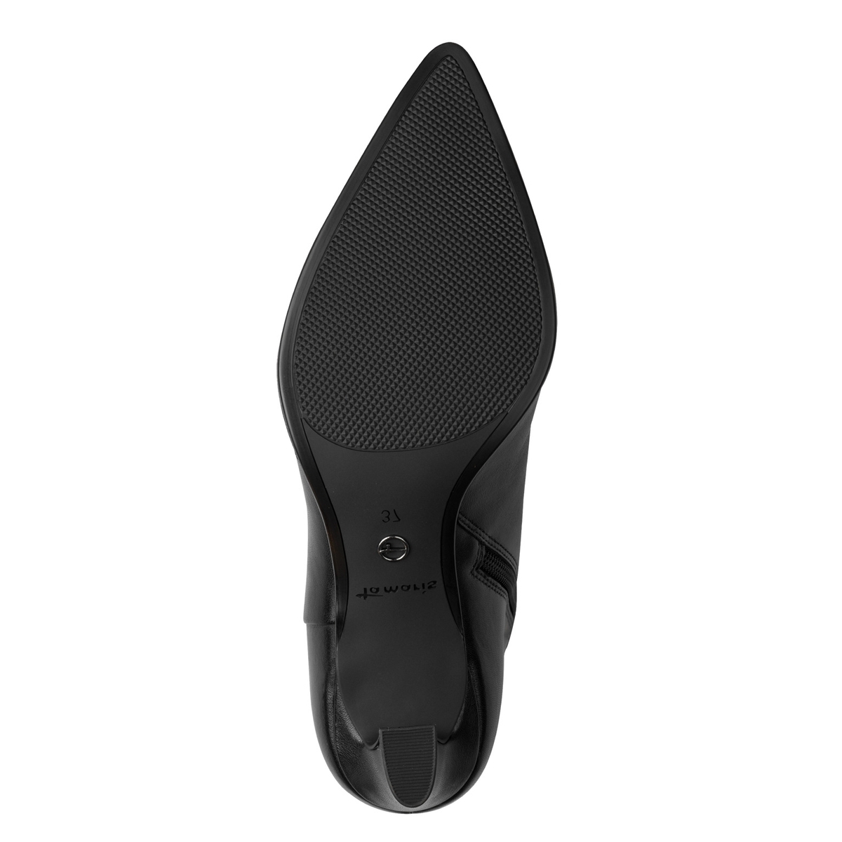 Bottine en cuir noir cuir, TAMARIS