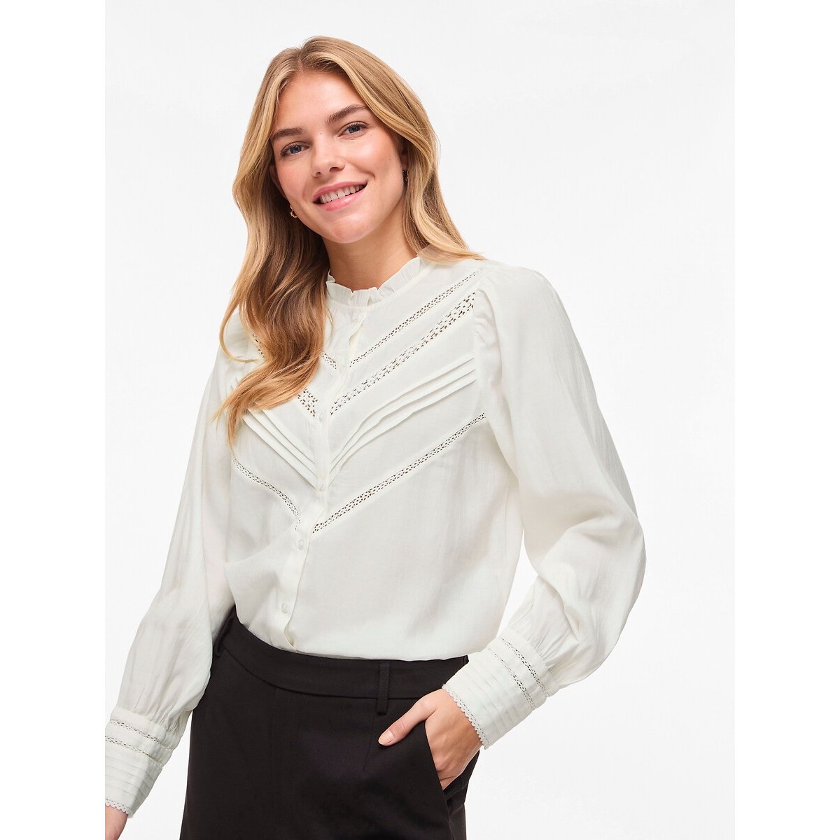 Camicia collo alto bianco, VILA