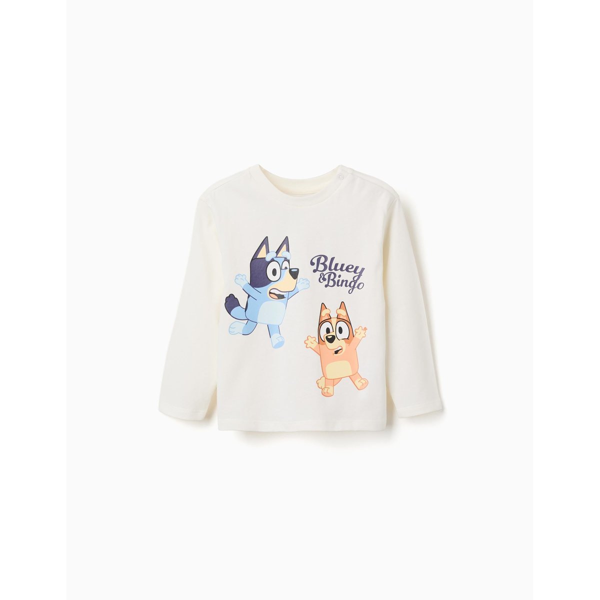 T-shirt en coton à manches longues et imprimé Bluey blanc, ZIPPY
