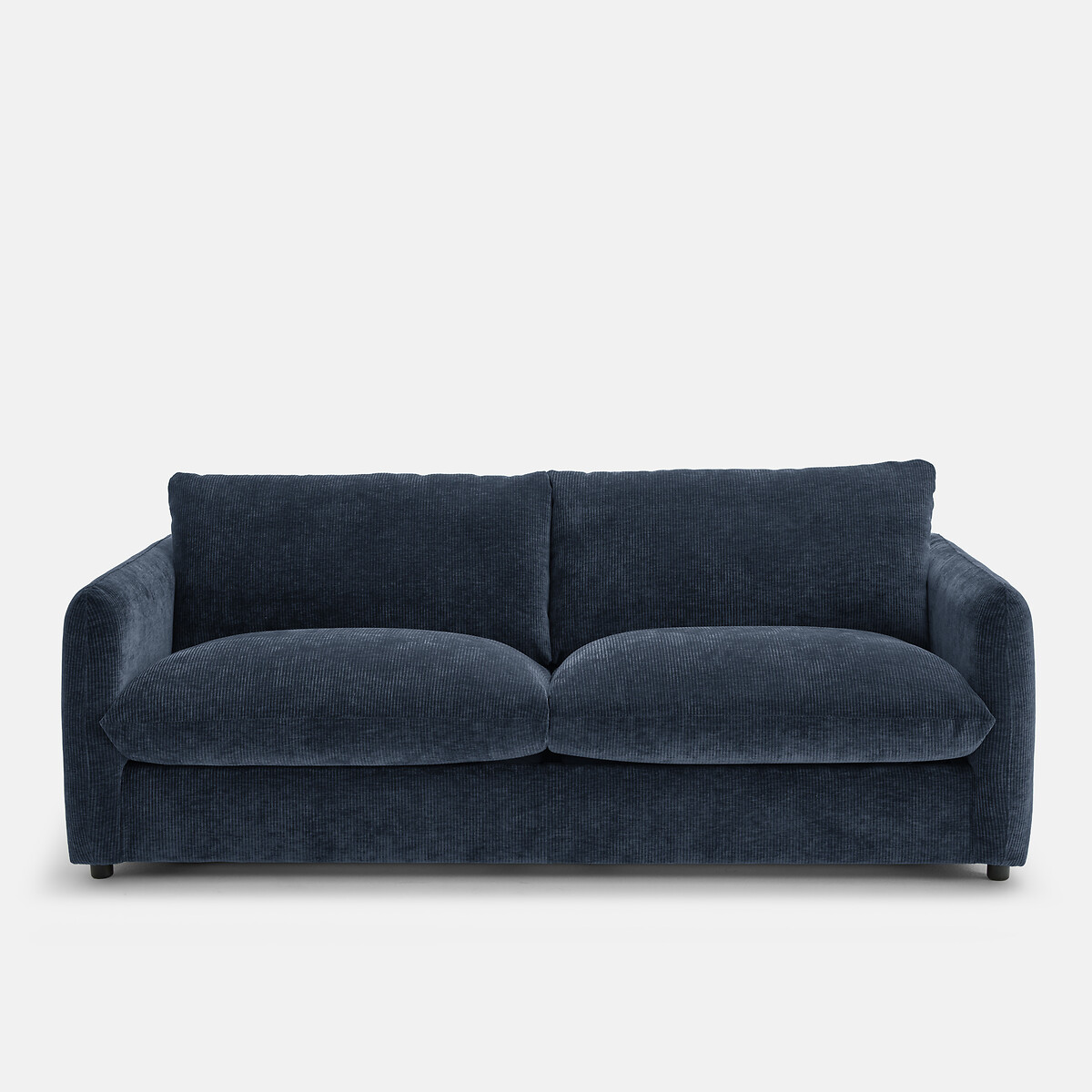 Sofá de 2, 3, 4 plazas, terciopelo gofrado Yde azul oscuro, LA REDOUTE INTERIEURS