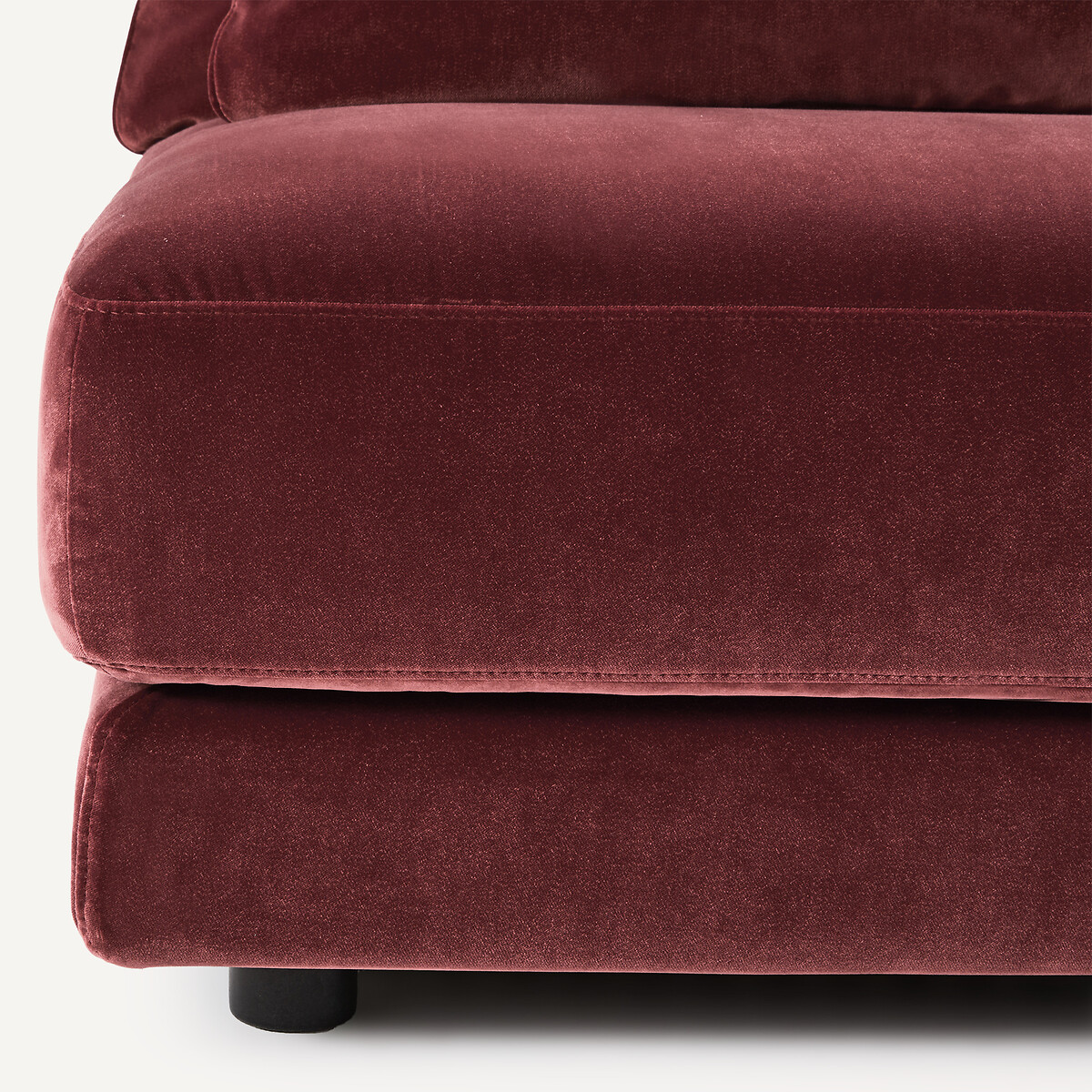 Demi-canapé droit, modulable en velours, TIBERIO grenat, AM.PM