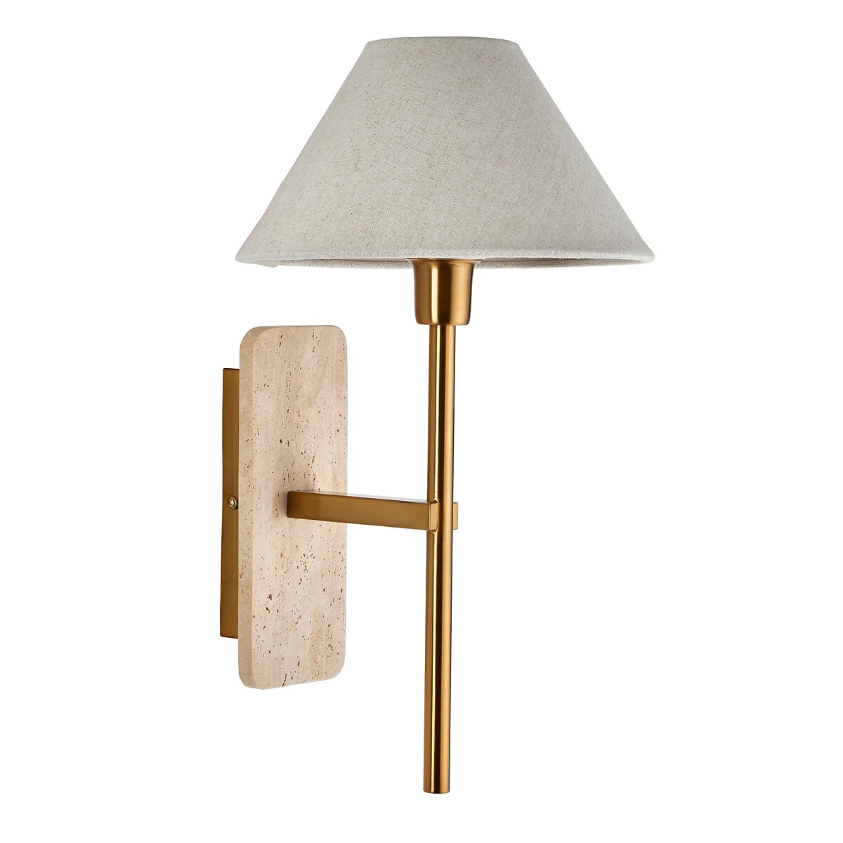 Farley Wall Light with Travertine Backing Plate natural, ÉDITÉ