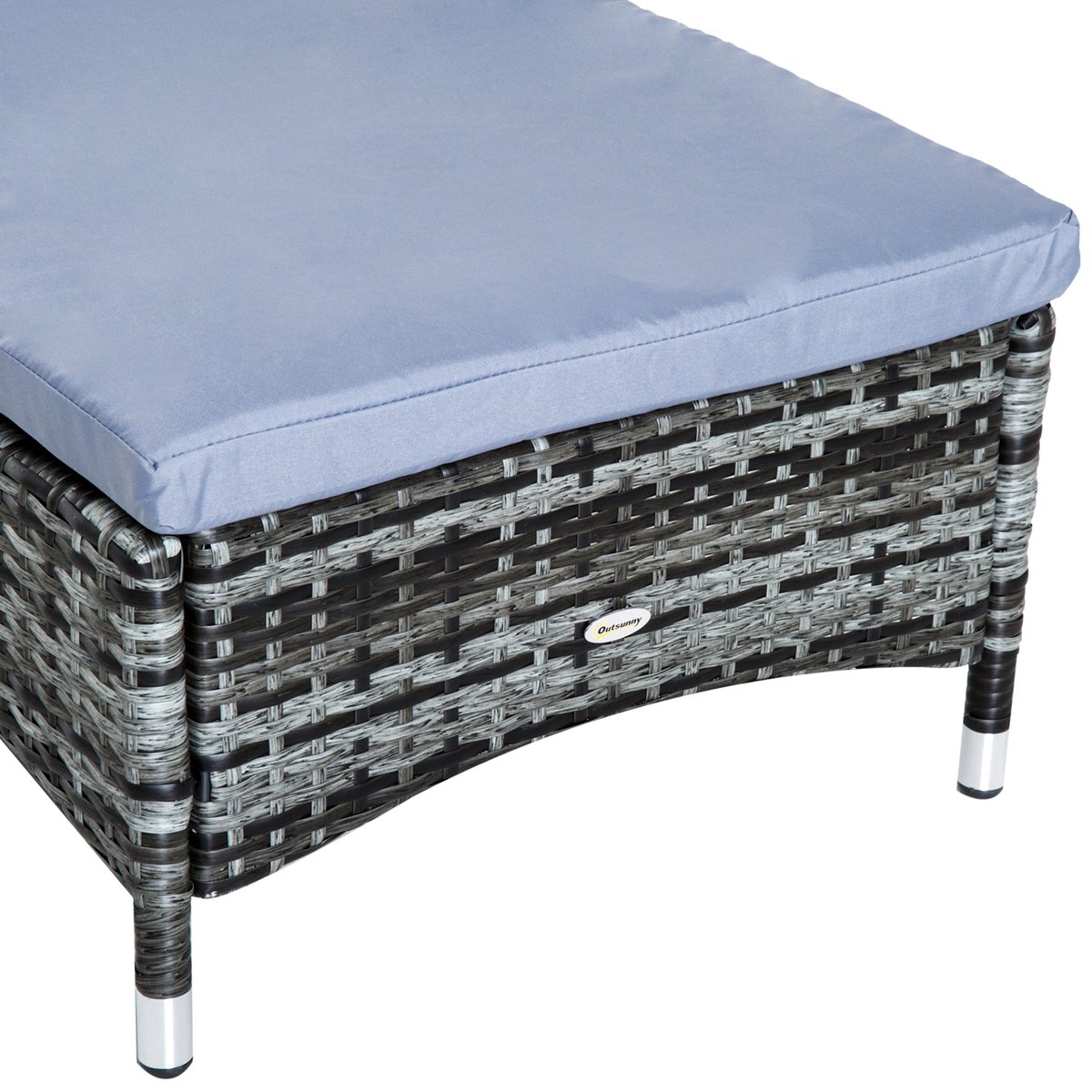 Ensemble de chaises longues en rotin Résine gris, OUTSUNNY