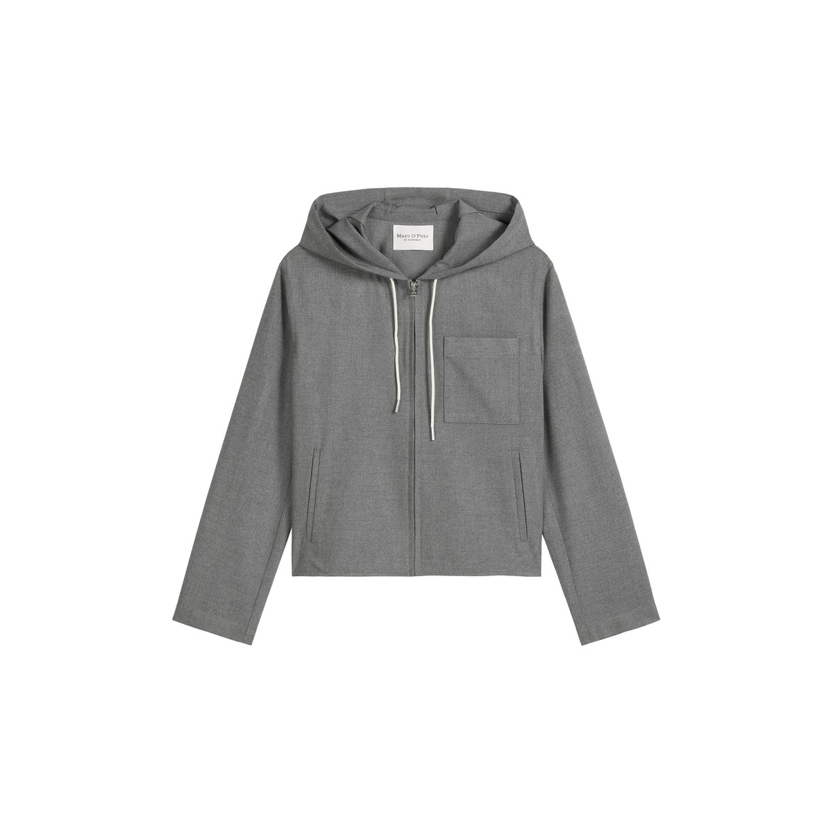 Veste à capuche d'intérieur regular en polyester et viscose recyclés gris, MARC O'POLO