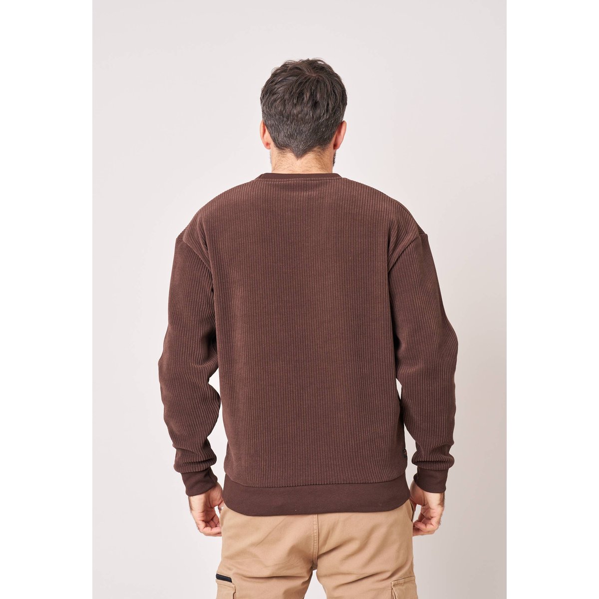 Sweat loose homme en velours côtelé AUSHER walnut, DEELUXE