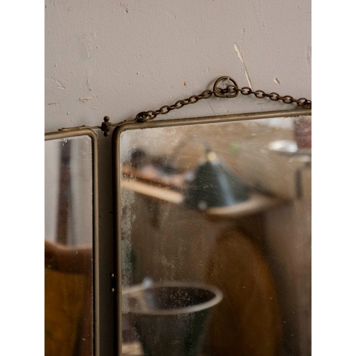 Miroir de barbier en inox Georges N°1436 - Bon état métal, DEBONGOUT