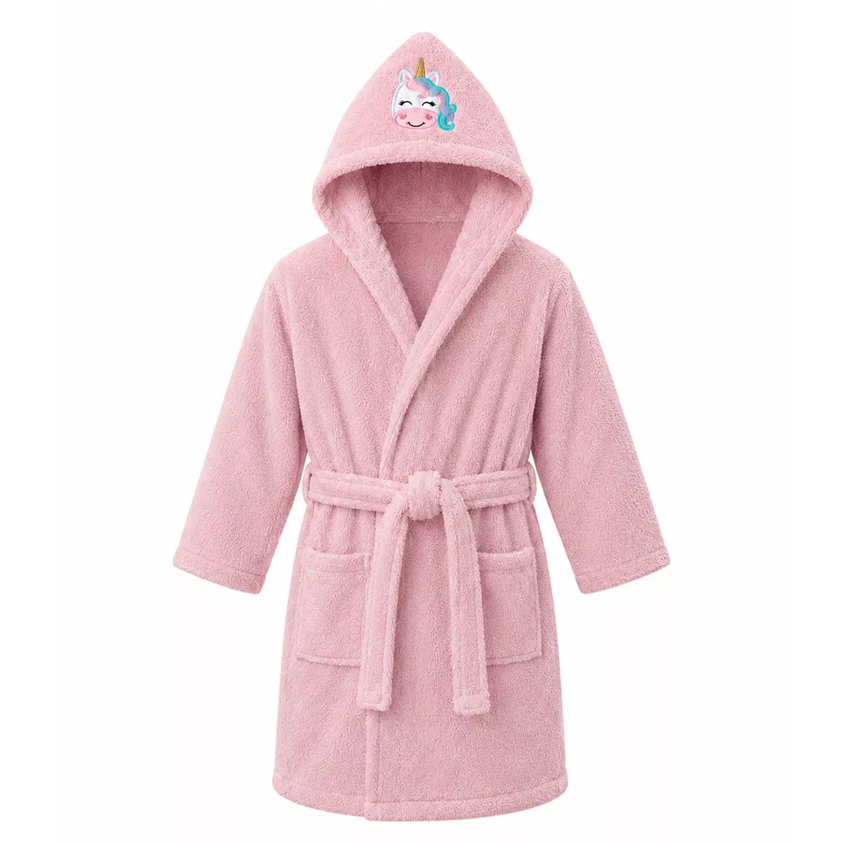 Peignoir enfant enfant pur coton PETITE LICORNE rose, GARNIER THIEBAUT