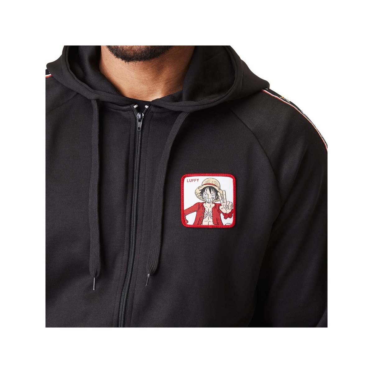 Sweat à capuche avec zip One Piece Luffy noir, CAPSLAB